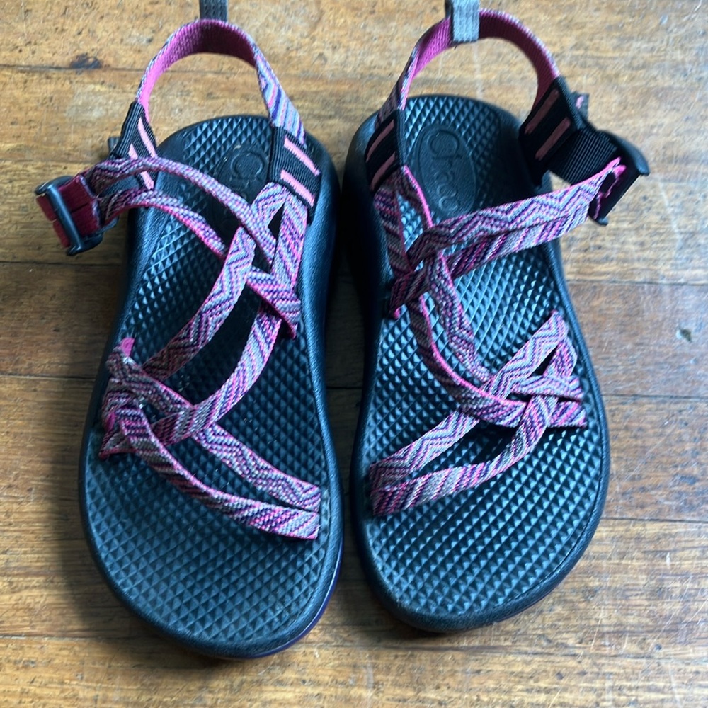 Chaco sandals size 2 pink and purple.